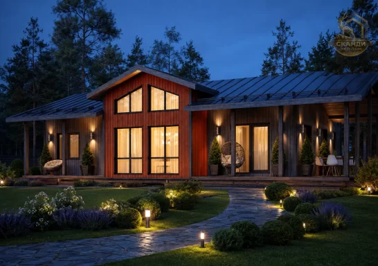 Проект каркасного дома КД-1190, 9 × 15.1 м, 129,00 м²