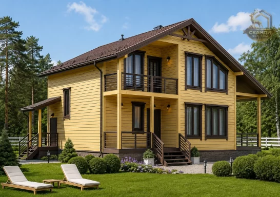 Проект каркасного дома КД-120, 7 × 11.5 м, 120 м²
