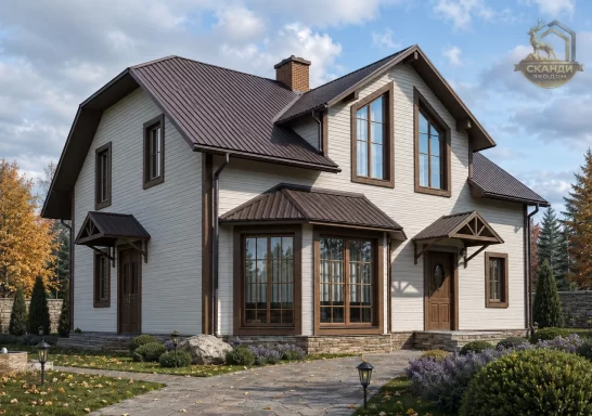 Проект каркасного дома КД-160, 11.5 × 11.5 м, 192,00 м²