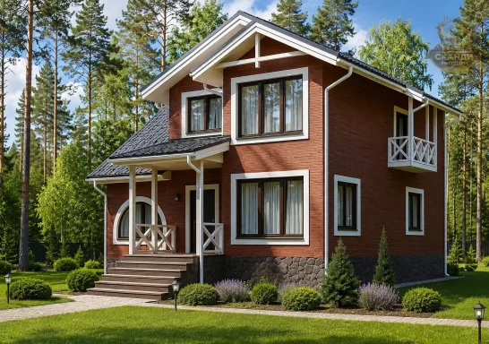 Проект каркасного дома КД-190, 10.8 × 12.5 м, 187 м²