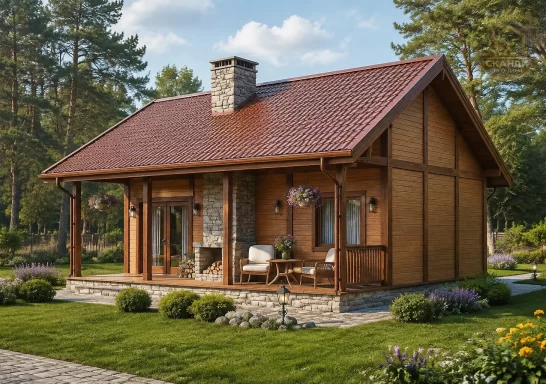 Проект каркасного дома КД-20, 6 × 8 м, 67 м²