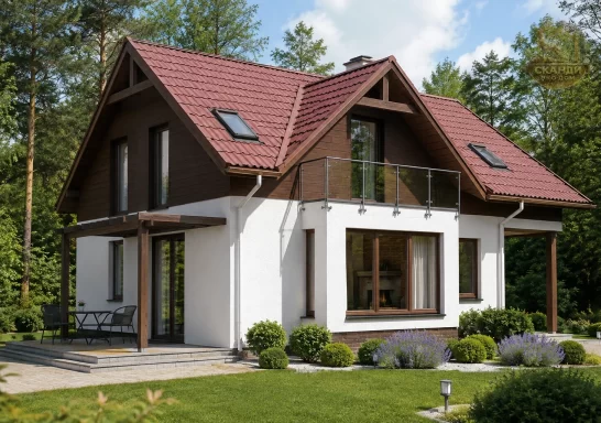 Проект каркасного дома КД-250, 9,7 × 11,7 м, 200,00 м²