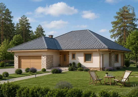 Проект каркасного дома КД-310, 15 × 15 м, 183,00 м²
