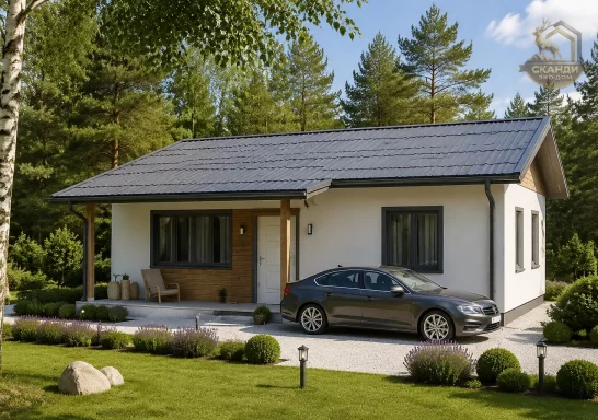 Проект каркасного дома КД-340, 7 × 10,5 м, 76 м²