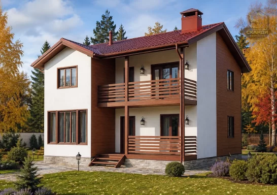 Проект каркасного дома КД-40, 8 × 9 м, 117,00 м²