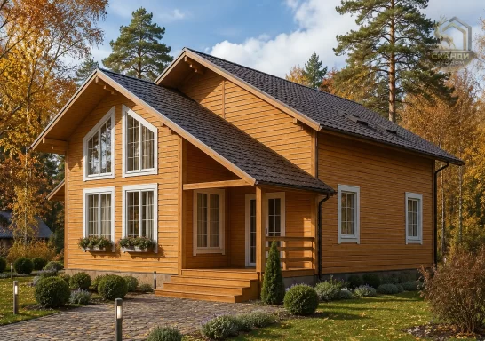 Проект каркасного дома КД-690, 7.7 × 8.7 м, 124,00 м²