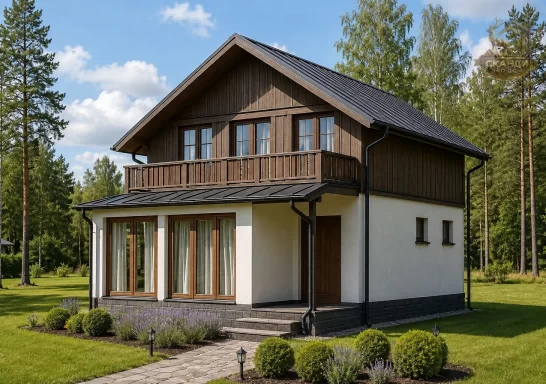 Проект каркасного дома КД-70, 8.5 × 8 м, 104,00 м²