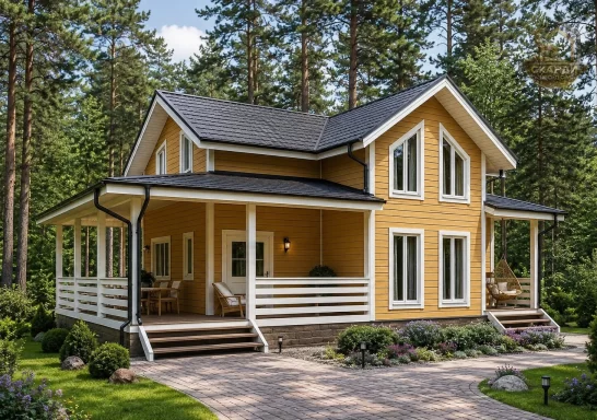 Проект каркасного дома КД-700, 9 × 10 м, 172 м²