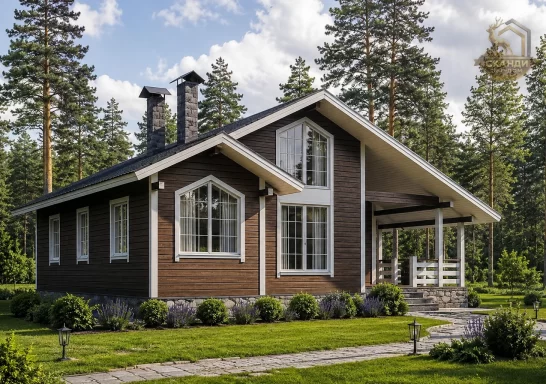 Проект каркасного дома КД-750, 11 × 12 м, 117,00 м²