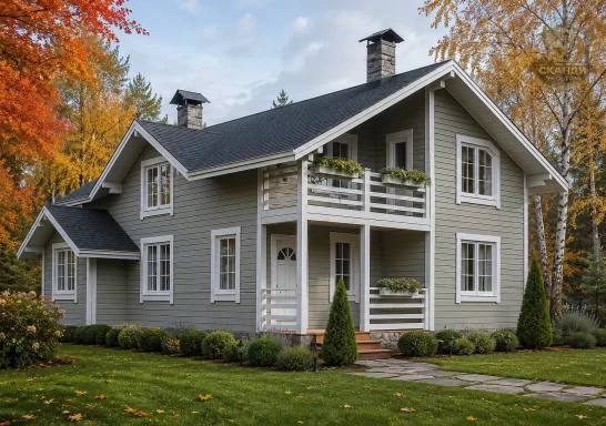 Проект каркасного дома КД-770, 8,7 × 10,8 м, 166 м²
