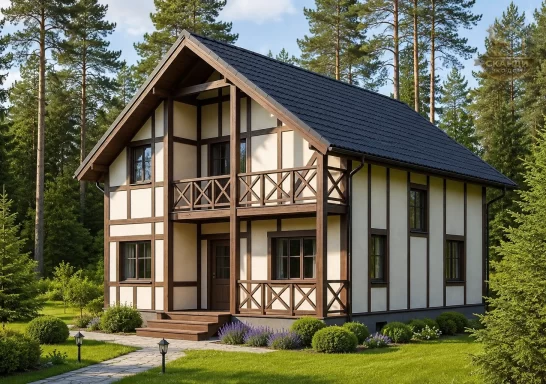 Проект каркасного дома КД-80, 9.5 × 10 м, 144,00 м²