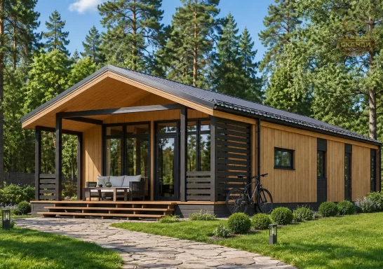 Проект каркасного дома КД-860, 6,4 × 12,7 м, 81,00 м²