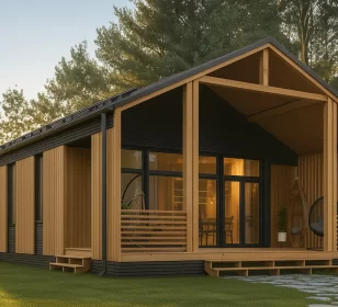 Одноэтажный барнхаус с террасой и высокими потолками КД-670 фото 3