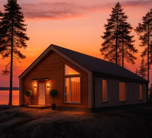 Одноэтажный каркасный дом с двухскатной крышей КД-830 фото