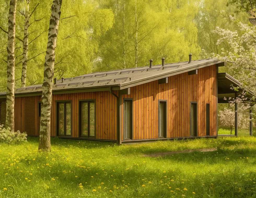 Одноэтажный каркасный дом с высокими потолками и узкими окнами КД-810 фото 2