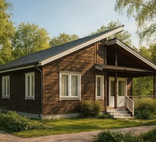 Одноэтажный каркасный дом с мансардой КД-100 фото 1