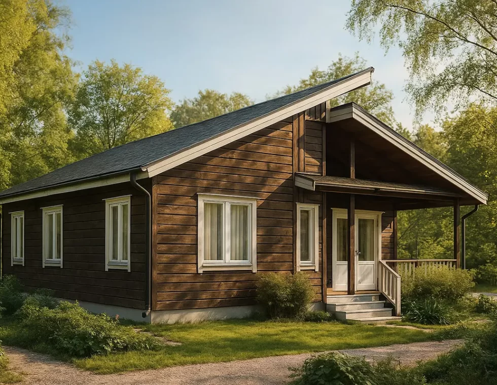 Одноэтажный каркасный дом с мансардой КД-100 фото 1