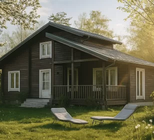 Одноэтажный каркасный дом с мансардой КД-100 фото 2