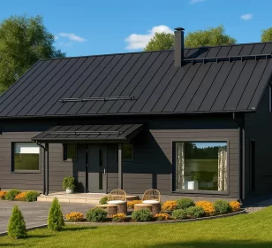 Одноэтажный каркасный дом с мансардой КД-360 фото