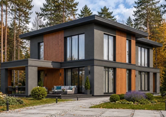 Проект каркасного дома КД-1370, 9,3 × 12,7 м, 222,00 м²