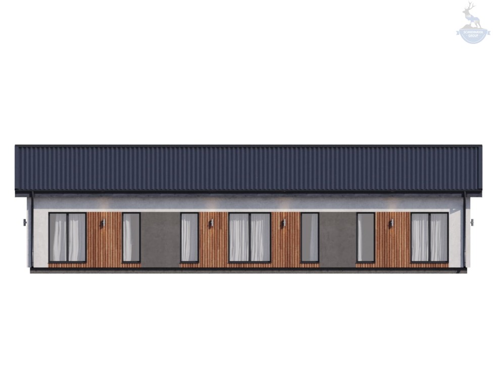 Проект каркасного дома КД-1210 фасад 3
