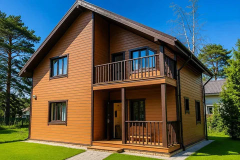 Построенный каркасный дом КД-10 в «СНТ «Корунд», 116 м²