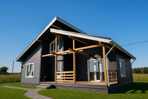 Построенный каркасный дом КД-100 в «Низино», 127 м²