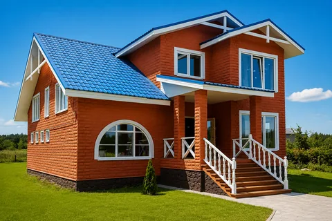Построенный каркасный дом КД-190 в «Новая Колония», 195 м²