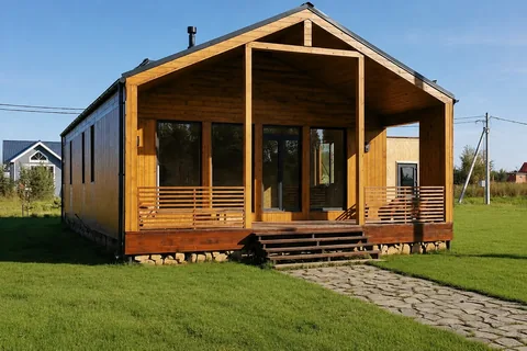 Построенный каркасный дом КД-670 в «Сосновские озера», 89 м²