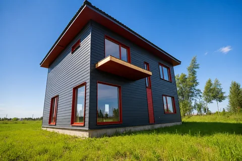 Построенный каркасный дом КД-480 в «Павловский парк», 124 м²