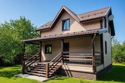 Построенный каркасный дом КД-ИП в «Лебяжье», 120 м²