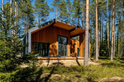 Построенный каркасный дом КД-520 в «Акватория», 144 м²