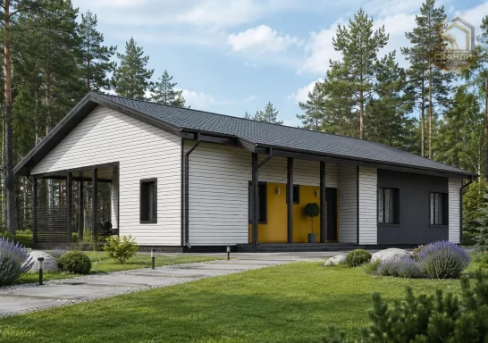 Проект каркасного дома КД-1090, 10 × 16 м, 153 м²