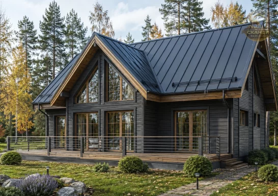 Проект каркасного дома КД-800, 10 × 12 м, 178 м²