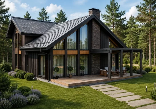Проект каркасного дома КД-820, 11,2 × 12,8 м, 240,00 м²